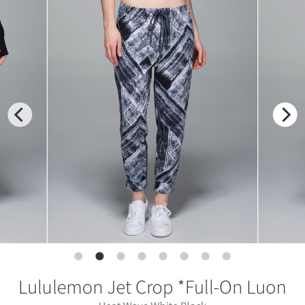 Lululemon Athletica Black and White Jet Crop Pants